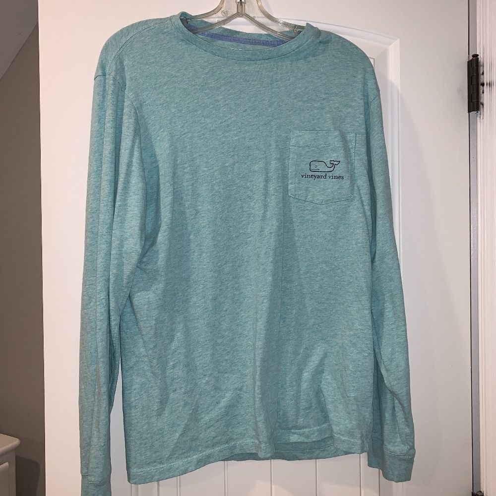 Light Teal Long Sleeve Vineyard Vines Tee